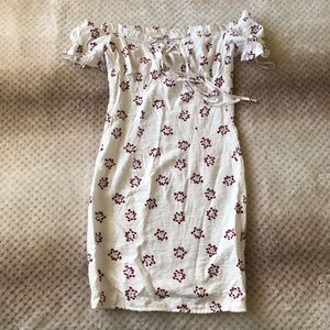 BNWOT off the shoulder white mini dress